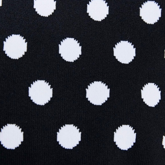 NEW Black with White Polka Dot Knit Top, M - Picture 7 of 7